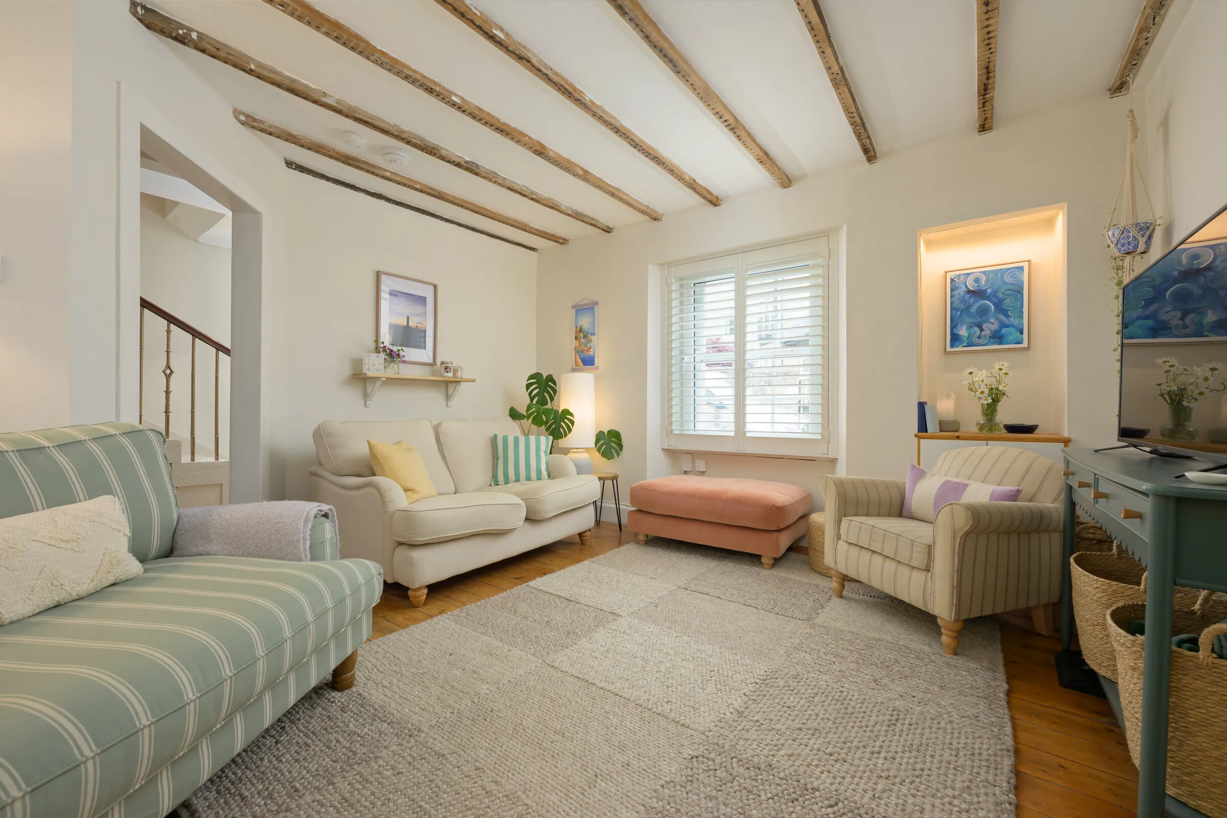 The living room at Brewlands Cottage