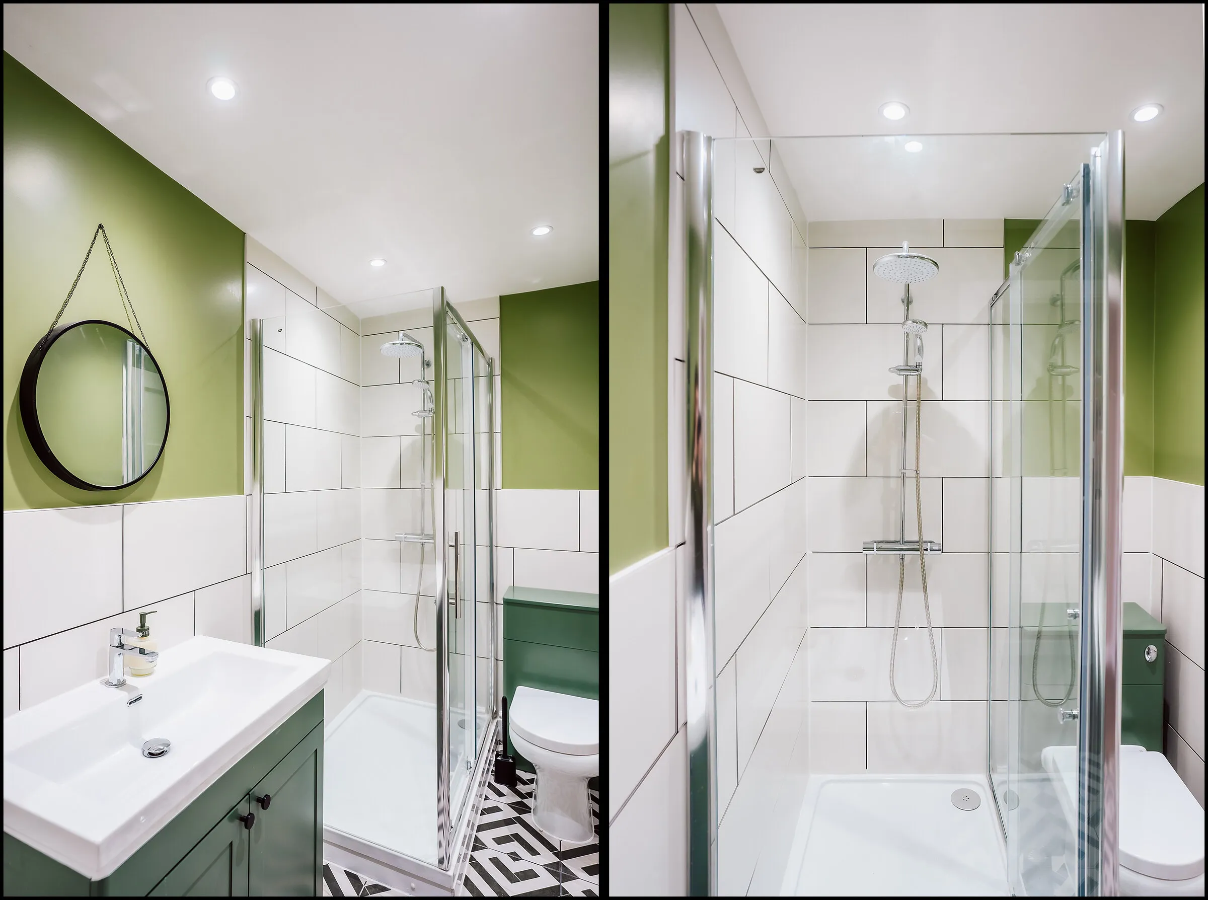 The shower room at Dalmarnock Stay